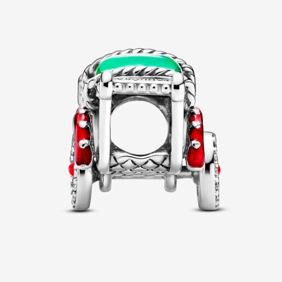 NWOT Rickshaw Charm w/ Cubic Zirconia, Red & Green Enamel Sterling Silver 925 - Picture 4 of 12